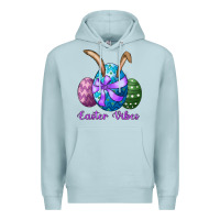 Easter Bunny Ear Eggs Easter Vibes Premium Hoodie | Teevron