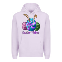 Lilac easter bunny ear eggs easter vibes Premium Hoodie - RanaPortraitStore