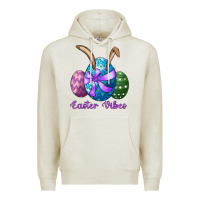 Oatmeal Heather easter bunny ear eggs easter vibes Premium Hoodie - RanaPortraitStore