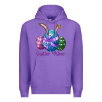 Purple easter bunny ear eggs easter vibes Premium Hoodie - RanaPortraitStore