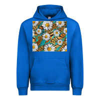 Cobalt Leopard And Tiger Daisy Urban Hoodie - RanaPortraitStore