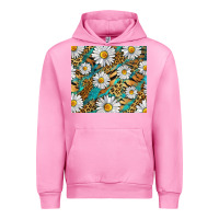 Fuchsia Pink Leopard And Tiger Daisy Urban Hoodie - RanaPortraitStore