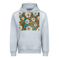 Heather Grey Leopard And Tiger Daisy Urban Hoodie - RanaPortraitStore