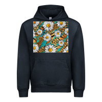 Navy Leopard And Tiger Daisy Urban Hoodie - RanaPortraitStore