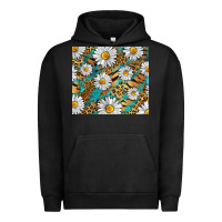 Pigment Black Leopard And Tiger Daisy Urban Hoodie - RanaPortraitStore