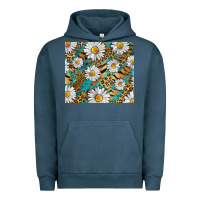 Pigment Midnight Navy Leopard And Tiger Daisy Urban Hoodie - RanaPortraitStore