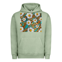 Pigment Oil Green Leopard And Tiger Daisy Urban Hoodie - RanaPortraitStore