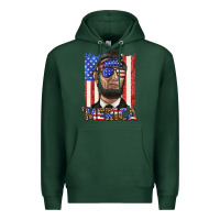 Sports Green merica with lincoln Premium Hoodie - texasbilliewilder