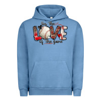 Pigment Pebble Blue for the love of the game baseball Urban Hoodie - Zillion Design Studio