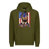 Army Green merica with lincoln Premium Hoodie - texasbilliewilder