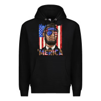 Black merica with lincoln Premium Hoodie - texasbilliewilder
