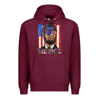 Burgundy merica with lincoln Premium Hoodie - texasbilliewilder