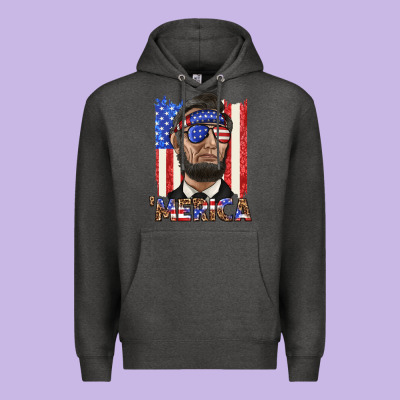 Merica With Lincoln Premium Hoodie Designed By Texasbilliewilder