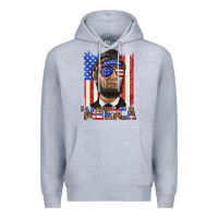 Heather Grey merica with lincoln Premium Hoodie - texasbilliewilder