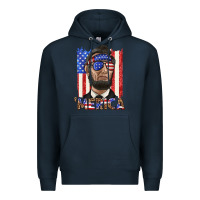Navy merica with lincoln Premium Hoodie - texasbilliewilder
