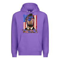 Purple merica with lincoln Premium Hoodie - texasbilliewilder