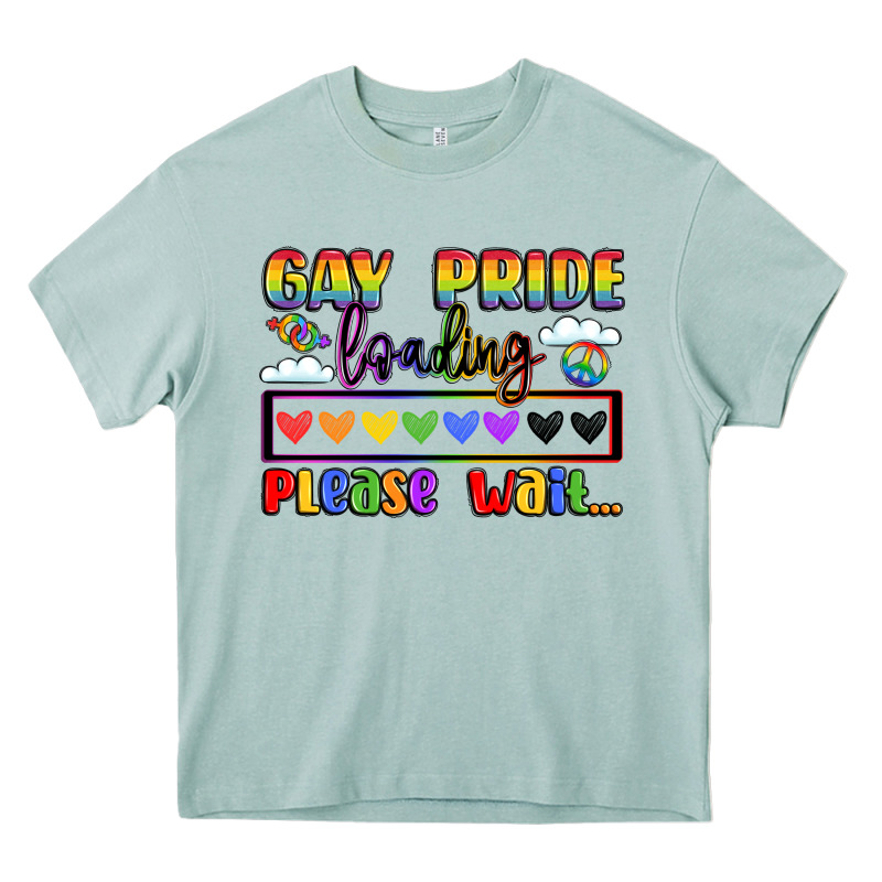Gay Pride Loading Please Wait Heavy Core Tee by LillyAllenDesigns | Teevron
