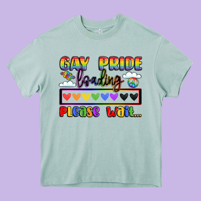 Gay Pride Loading Please Wait Heavy Core Tee Designed By Lillyallendesigns