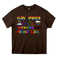 Chocolate Brown gay pride loading please wait Heavy Core Tee - LillyAllenDesigns