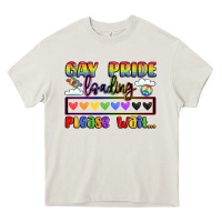 Cream gay pride loading please wait Heavy Core Tee - LillyAllenDesigns