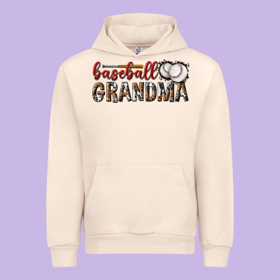 Urban Hoodie baseball grandma with leopard