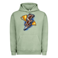 Pigment Oil Green football lightning bolt Urban Hoodie - Zillion Design Studio