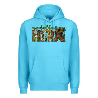 Ocean Blue my daddy is my hero army western Premium Hoodie - texasbilliewilder