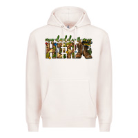 Pale Pink my daddy is my hero army western Premium Hoodie - texasbilliewilder