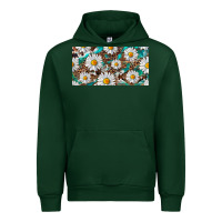 Forest Green leopard daisy Urban Hoodie - RanaPortraitStore