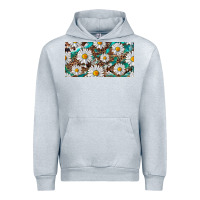 Heather Grey leopard daisy Urban Hoodie - RanaPortraitStore