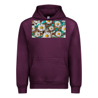 Mauve Wine leopard daisy Urban Hoodie - RanaPortraitStore