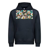 Navy leopard daisy Urban Hoodie - RanaPortraitStore