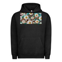 Pigment Black leopard daisy Urban Hoodie - RanaPortraitStore