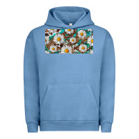 Pigment Pebble Blue leopard daisy Urban Hoodie - RanaPortraitStore