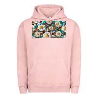 Pigment Salmon leopard daisy Urban Hoodie - RanaPortraitStore