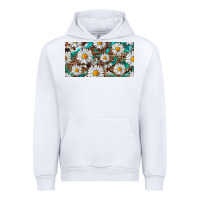 White leopard daisy Urban Hoodie - RanaPortraitStore