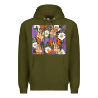 Army Green easter bunny carrot daisys leopard glitter Premium Hoodie - RanaPortraitStore