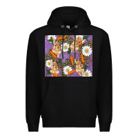 Black easter bunny carrot daisys leopard glitter Premium Hoodie - RanaPortraitStore