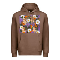 Chestnut easter bunny carrot daisys leopard glitter Premium Hoodie - RanaPortraitStore