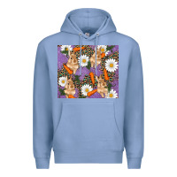 Colony Blue easter bunny carrot daisys leopard glitter Premium Hoodie - RanaPortraitStore
