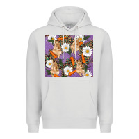 Dove Grey easter bunny carrot daisys leopard glitter Premium Hoodie - RanaPortraitStore