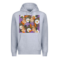 Heather Grey easter bunny carrot daisys leopard glitter Premium Hoodie - RanaPortraitStore