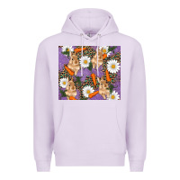 Lilac easter bunny carrot daisys leopard glitter Premium Hoodie - RanaPortraitStore