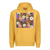 Mustard easter bunny carrot daisys leopard glitter Premium Hoodie - RanaPortraitStore