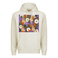 Oatmeal Heather easter bunny carrot daisys leopard glitter Premium Hoodie - RanaPortraitStore