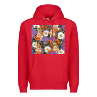 Red easter bunny carrot daisys leopard glitter Premium Hoodie - RanaPortraitStore