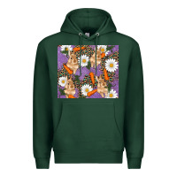 Sports Green easter bunny carrot daisys leopard glitter Premium Hoodie - RanaPortraitStore