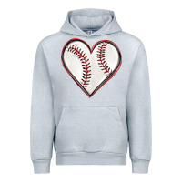 Heather Grey baseball heart Urban Hoodie - texasbilliewilder