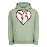 Pigment Oil Green baseball heart Urban Hoodie - texasbilliewilder