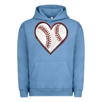 Pigment Pebble Blue baseball heart Urban Hoodie - texasbilliewilder